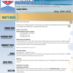 ISCS NEWSLETTER 20th May