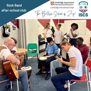 Rock Band practice 🎸 🥁 You can belt out your favourite tunes, beat the drums, practice some guitar riffs and get your creative juices flowing! This club is amazing!

Question for house points: can you name a band that formed in high school and went on to sell out stadiums worldwide and became multi platinum recording artists? 

#schoolband #rockband #internationalschool #schoolofrock #britishschool #zug #zugcity #cham #hünenberg #baar #cambridgeschool #schoollife #highschool #secondaryschool #expatsinswitzerland #expatsinzug